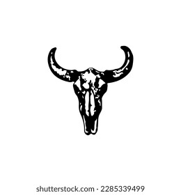 vector illustration of a bull skull silhouette