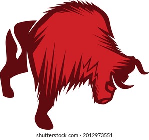 Vector illustration of Bull Taurus logo graphic. Logo icon concept in negative space