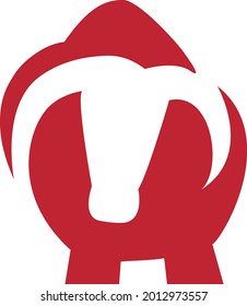 Vector illustration of Bull Taurus logo graphic. Logo icon concept in negative space