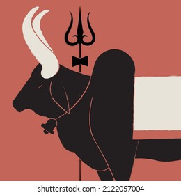 Vector illustration of a bull with trident 