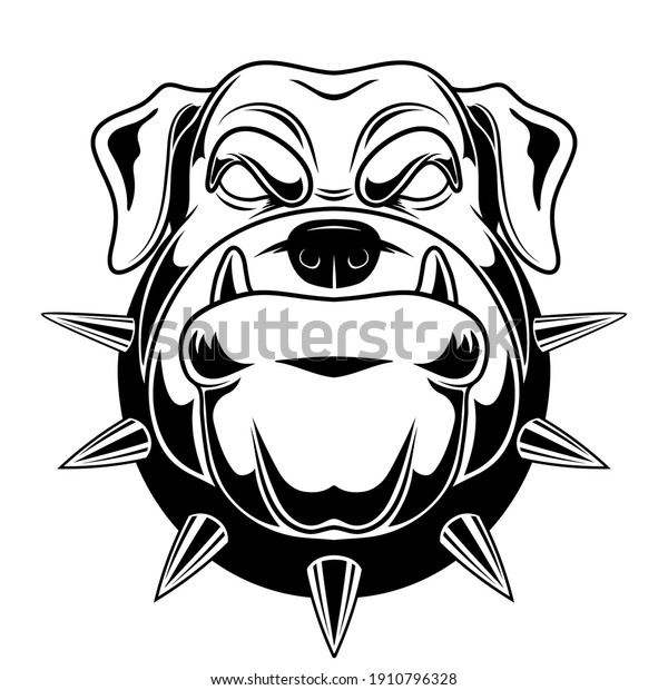 Vector Illustration Bulldog Angry Bulldog Tshirt Stock Vector (Royalty ...