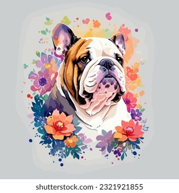 Vector illustration of a Bulldog face