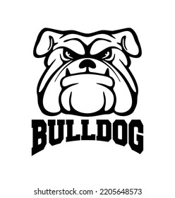 A vector illustration of Bulldog Head Line Logo Sign