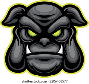 vector illustration of bulldog head mascot for esport and sport logo 