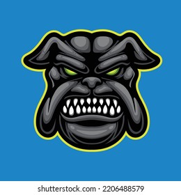 vector illustration of bulldog head mascot for esport and sport logo 