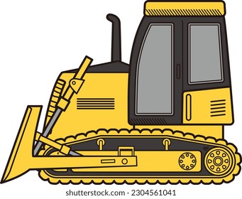 Vector illustration of a bulldozer