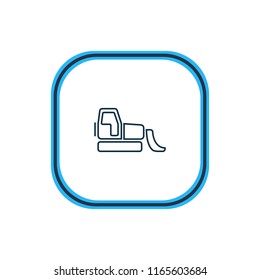 Vector illustration of bulldozer icon line. Beautiful carrying element also can be used as backhoe icon element.