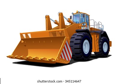 vector illustration of a bulldozer. Simple gradients only - no gradient mesh.