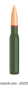 Vector illustration of bullet on white background