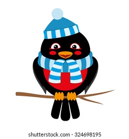 Vector illustration. Bullfinch.