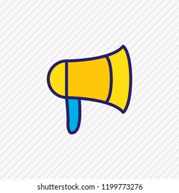 Vector illustration of bullhorn icon colored line. Beautiful film element also can be used as megaphone icon element.