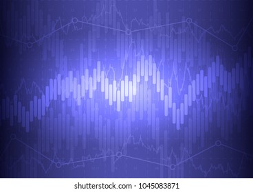 Vector illustration. Bullish point, Trend of graph.  Business candle stick graph chart of stock market investment trading on dark background design.