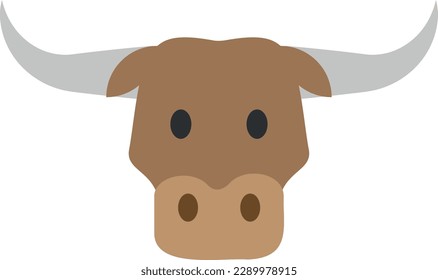 Vector illustration of a bull's head. Cattle.