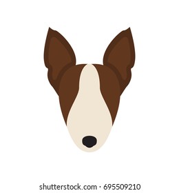 Vector illustration of bulterier dog head. Isolated on white background.