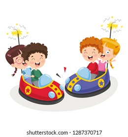 Vector Illustration Of Bumper Car