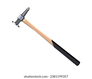 Vector Illustration bumping hammer isolated on white background. Carpentry hand tools.