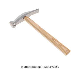 Vector Illustration bumping hammer isolated on white background. Carpentry hand tools.