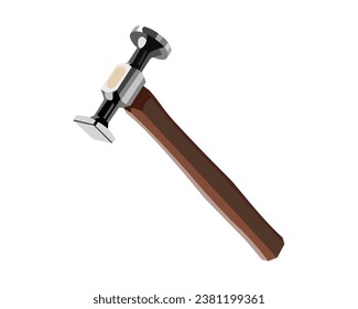 Vector Illustration bumping hammer isolated on white background. Carpentry hand tools.