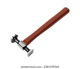 Vector Illustration bumping hammer isolated on white background. Carpentry hand tools.