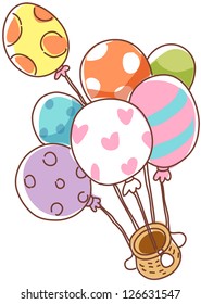 Ilustración vectorial de un montón de globos