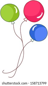 Vector illustration of a bunch of balloons