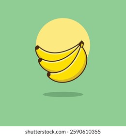 Vector illustration of a bunch of bananas in a flat