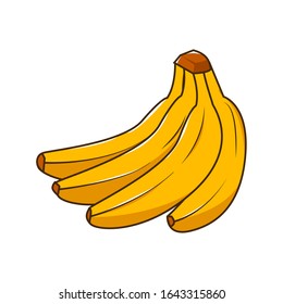 Vector illustration of a bunch of bananas on isolated white background