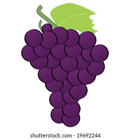 Vector illustration of a bunch of red grapes