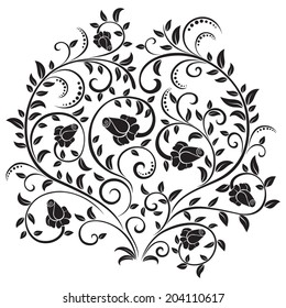 Vector illustration with the bunch of roses isolated on white background 