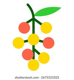 Vektorgrafik der Buni-Frucht, einer exotischen indonesischen Frucht, einfaches geometrisches Design.