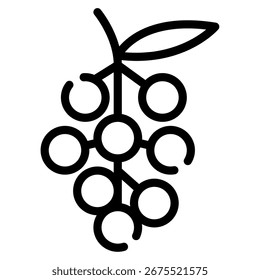 Ilustração vetorial da fruta Buni, uma fruta indonésia exótica, design geométrico simples.