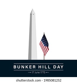 Vector Illustration of bunker hill day. The Battle of Bunker Hill was fought on June 17, 1775.