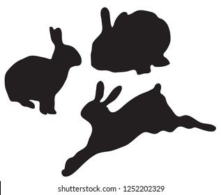 vector illustration of bunnies seamless background. nature background.