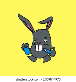 Vector illustration bunny and big smile