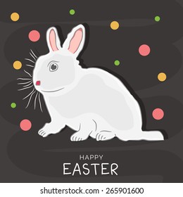 Vector illustration of a Bunny for Happy Easter in gray background..
