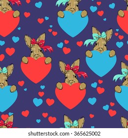 vector illustration bunny rabbit, design greeting card for valentine's day