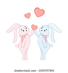 vector illustration of a Bunny for Valentine's day.