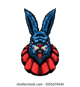vector illustration of bunny/rabbit head with separated layer
