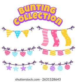 Vector illustration of bunting collection