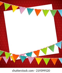 Vector illustration of Bunting party color flags