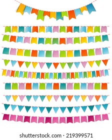 Vector illustration of Bunting party color flags