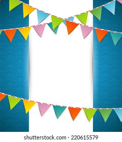 Vector illustration of Bunting party color flags