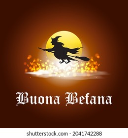 vector illustration for Buona Befana means happy epiphany 