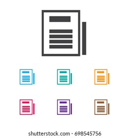 Vector Illustration Of Bureau Symbol On Sheets Icon. Premium Quality Isolated Page Element In Trendy Flat Style.