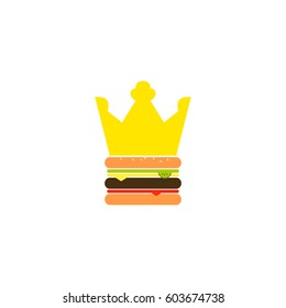 Vector illustration of a Burger with crown