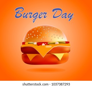 Vector illustration of a burger day