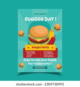 Vector Illustration of Burger Day Flyer Poster