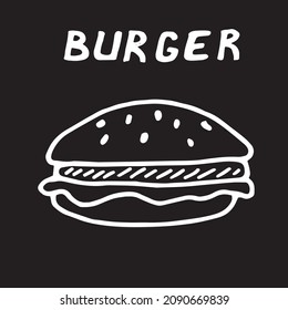 vector illustration of burger in doodle style