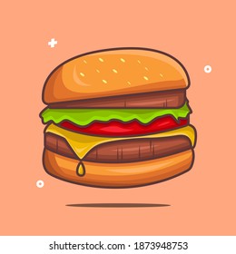 ilustración vectorial del alimento para hamburguesas, adecuado para imágenes de iconos, productos, ilustraciones y otros