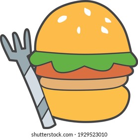 ilustración vectorial de mm gráfico de la hamburguesa. útil para el cuerpo humano
